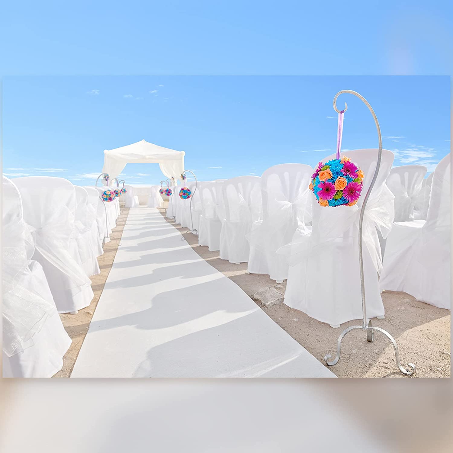 Aisle Runner White - سجادة بيضاء للزفاف مضادة للانزلاق، سجادة