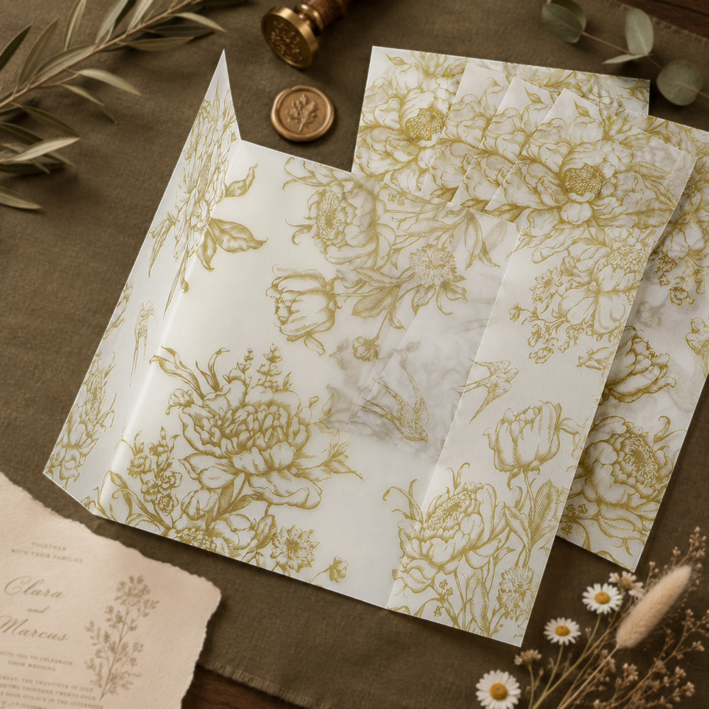 Wedding Envelopes - 20/50 قطعة من ورق الفيلوم المزين