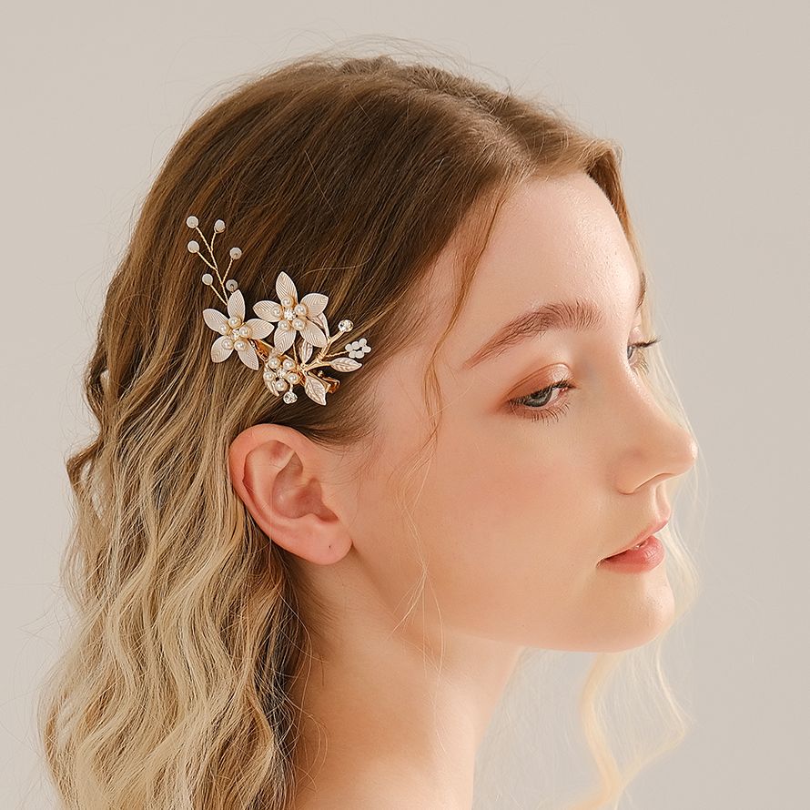 Wedding Supply Store - اليدوية لؤلؤة زهرة مقاطع الشعر للنساء