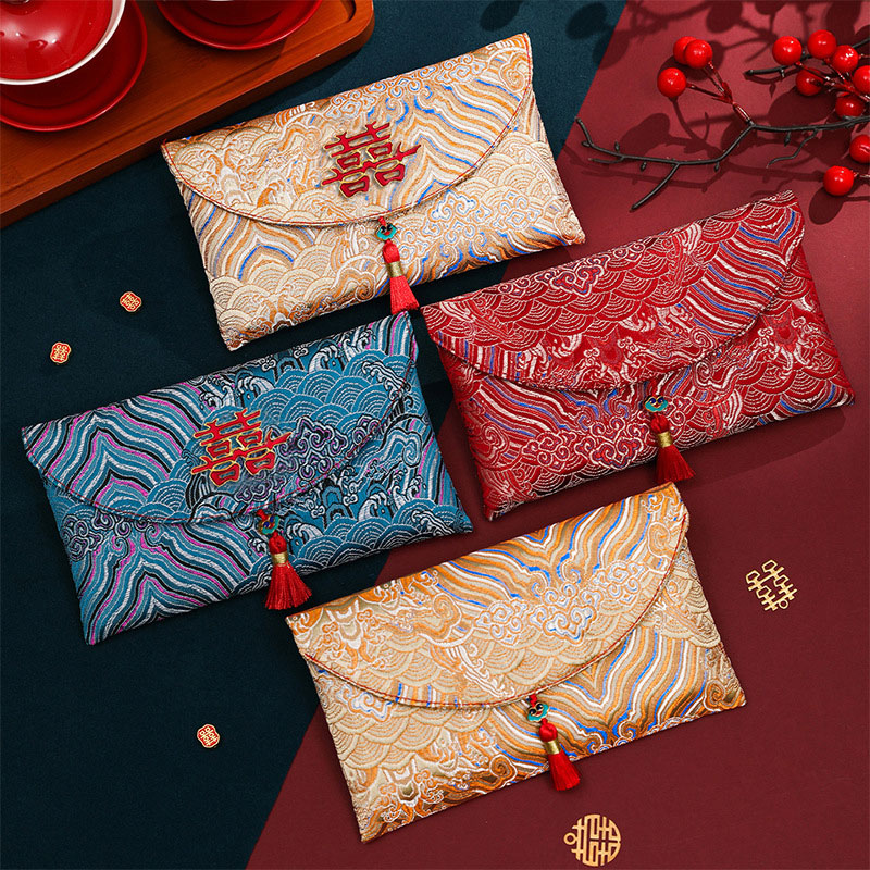 2 قطعة نسيج التطريز الديباج ال - مراجعة Wedding Envelopes وسعره