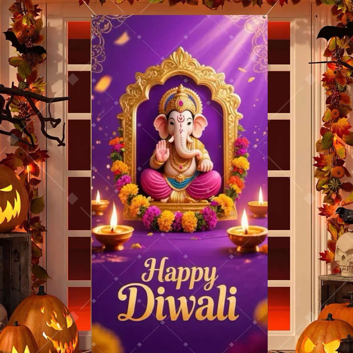 ديوالي الديكور خلفية الحفلات ا - مراجعة Indian Wedding Supply وسعره