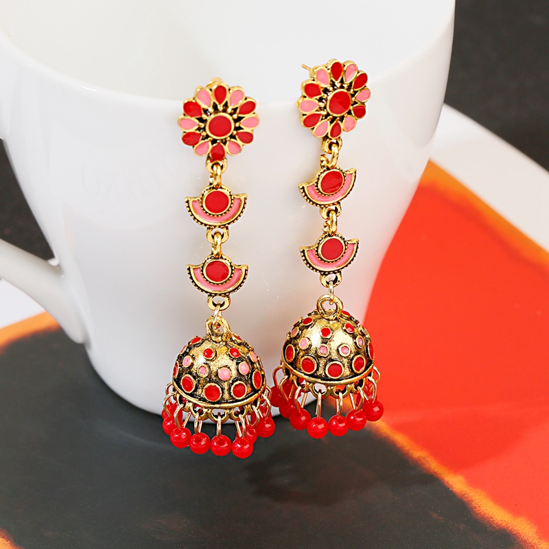 أقراط Jhumka العرقية الوردية ا - مراجعة Indian Wedding Supply وسعره