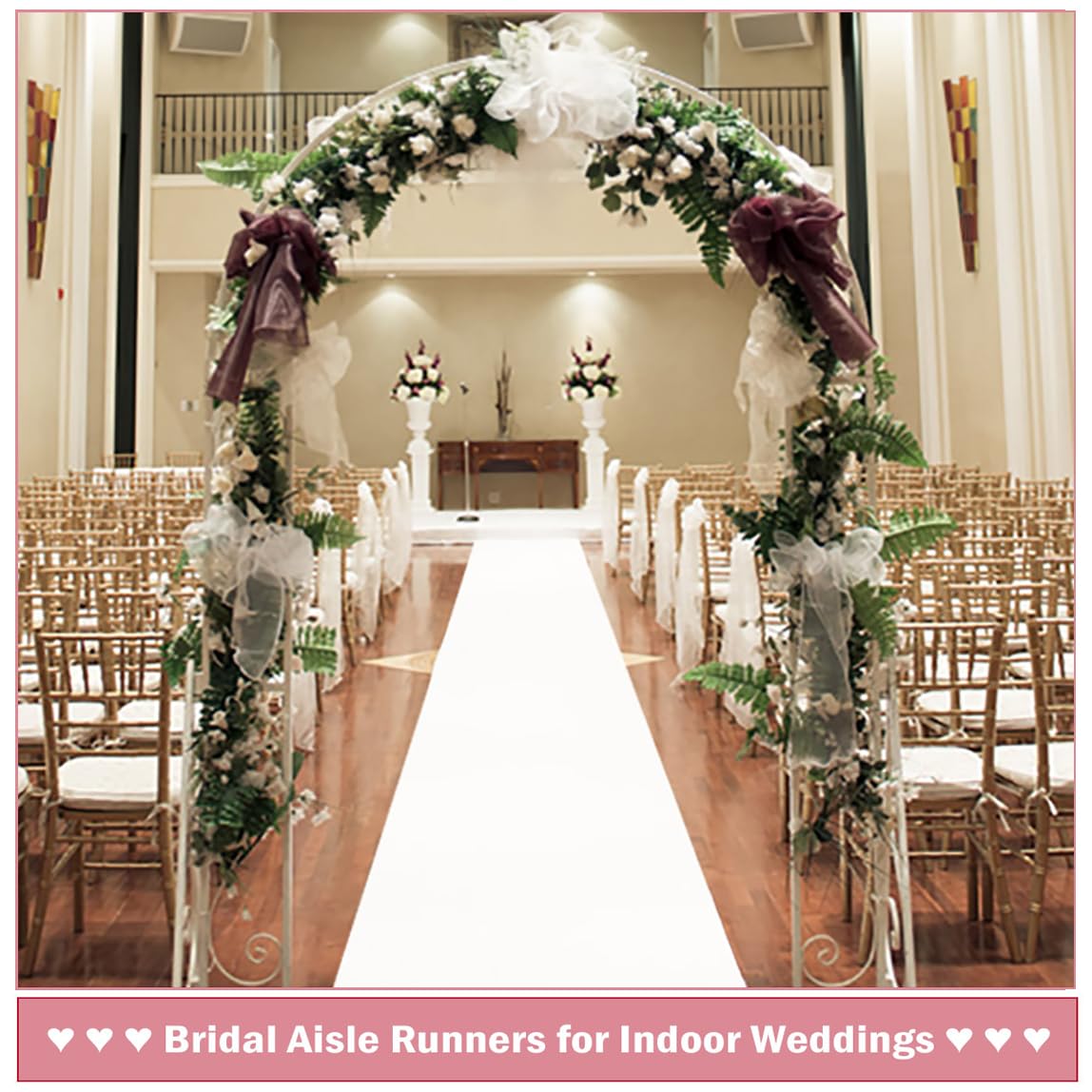 سجادة مضادة للانزلاق لحفل الزف - مراجعة Aisle Runner White وسعره